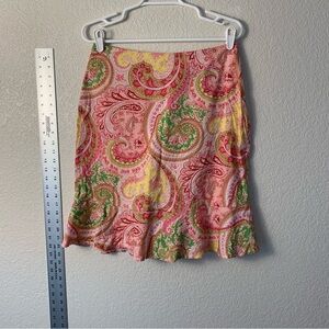 Chic Paisley Print Midi Skirt